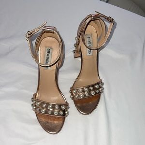 Steve Madden Rosegold Pearl Heels